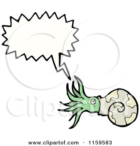 Cartoon of a Talking Nautilus - Royalty Free Vector Illustration by lineartestpilot