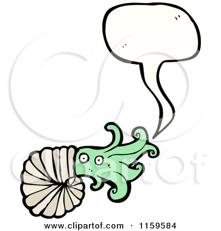 Cartoon of a Talking Nautilus - Royalty Free Vector Illustration by lineartestpilot