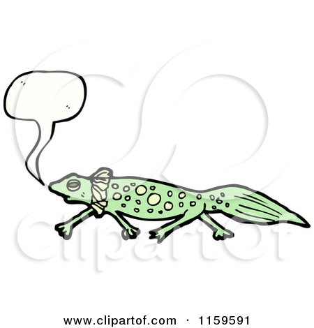 Cartoon of a Talking Salamander - Royalty Free Vector Illustration by lineartestpilot