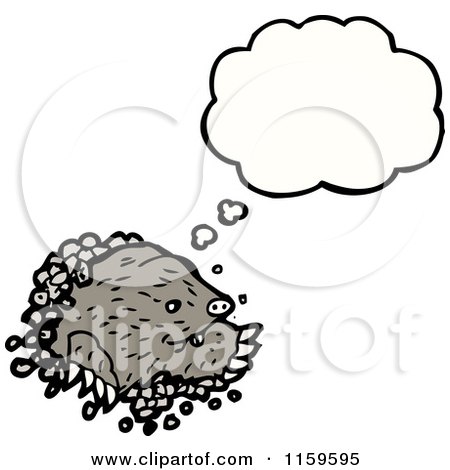 Cartoon of a Thinking Mole - Royalty Free Vector Illustration by lineartestpilot