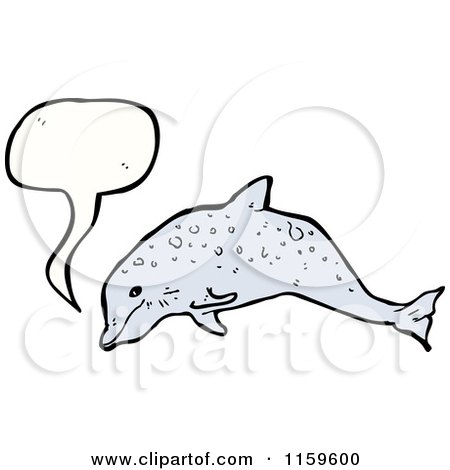 Cartoon of a Talking Dolphin - Royalty Free Vector Illustration by lineartestpilot