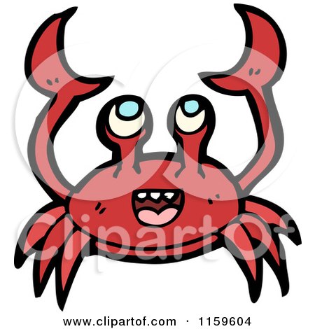 Cartoon of a Red Crab - Royalty Free Vector Illustration by lineartestpilot