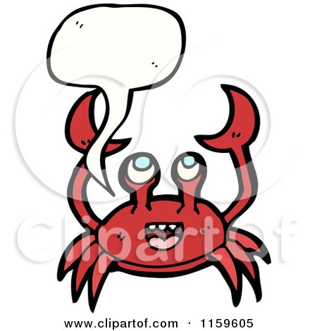 Cartoon of a Talking Red Crab - Royalty Free Vector Illustration by lineartestpilot