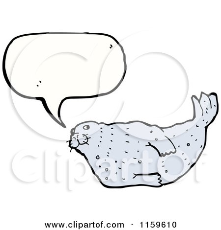 Cartoon of a Thinking Seal - Royalty Free Vector Illustration by lineartestpilot