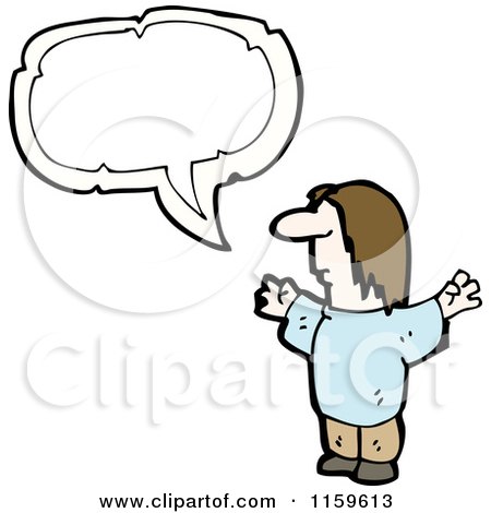 Cartoon of a Talking Man - Royalty Free Vector Illustration by lineartestpilot