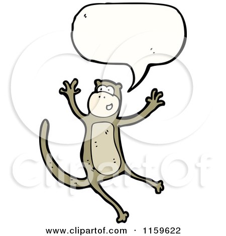 Cartoon of a Talking Monkey - Royalty Free Vector Illustration by lineartestpilot