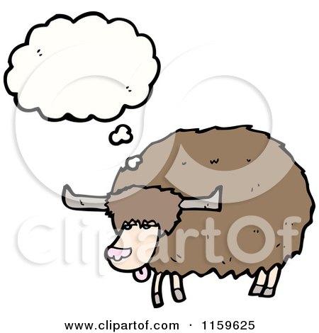 Cartoon of a Thinking Ox - Royalty Free Vector Illustration by lineartestpilot