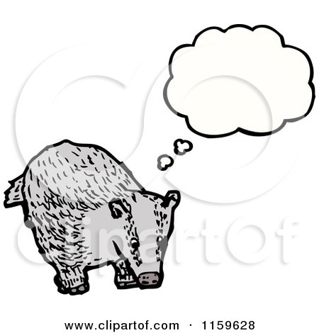 Cartoon of a Thinking Badger - Royalty Free Vector Illustration by lineartestpilot