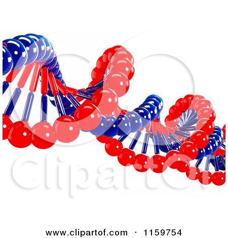 Clipart of a 3d Red and Blue Double Helix Dna Strand - Royalty Free CGI Illustration by MacX