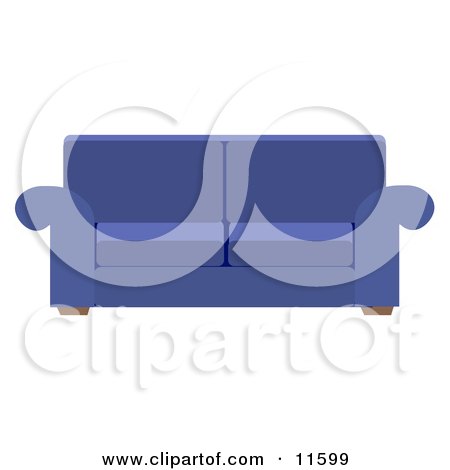 Blue Living Room Sofa Clipart Illustration by AtStockIllustration