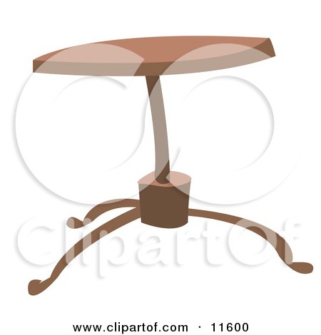 Round Wooden Coffee Table Clipart Illustration by AtStockIllustration