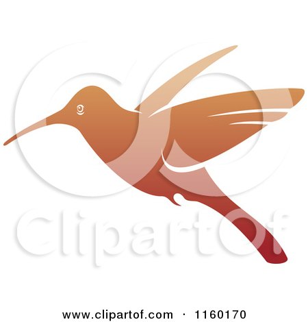 Clipart of a Gradient Brown Hummingbird - Royalty Free Vector Illustration by Vector Tradition SM