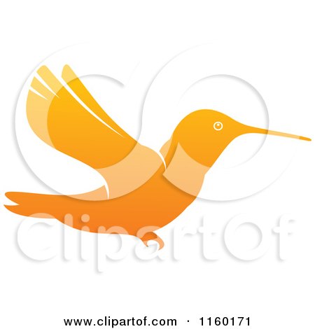 Clipart of a Gradient Orange Hummingbird - Royalty Free Vector Illustration by Vector Tradition SM