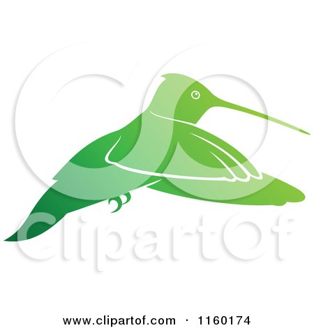 Clipart of a Gradient Green Hummingbird - Royalty Free Vector Illustration by Vector Tradition SM