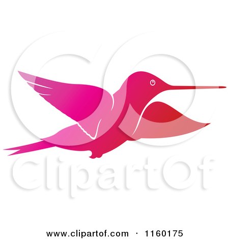 Clipart of a Gradient Pink Hummingbird - Royalty Free Vector Illustration by Vector Tradition SM
