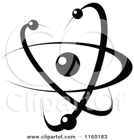 Clipart of a Black and White Atom 6 - Royalty Free Vector Illustration by Vector Tradition SM