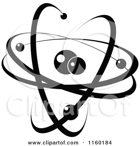 Clipart of a Black and White Atom 5 - Royalty Free Vector Illustration by Vector Tradition SM