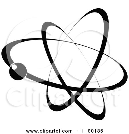 Clipart of a Black and White Atom 3 - Royalty Free Vector Illustration by Vector Tradition SM