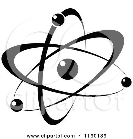 Clipart of a Black and White Atom 4 - Royalty Free Vector Illustration by Vector Tradition SM