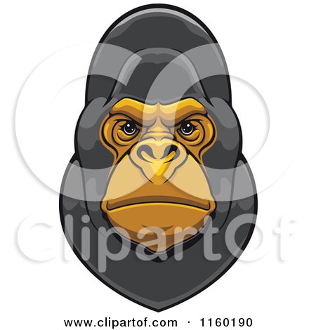 Clipart of a Gray Gorilla Face - Royalty Free Vector Illustration by Vector Tradition SM