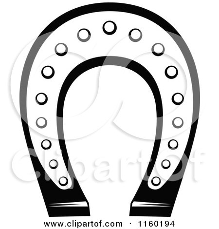 Clipart of a Black and White Horseshoe 4 - Royalty Free Vector Illustration by Vector Tradition SM