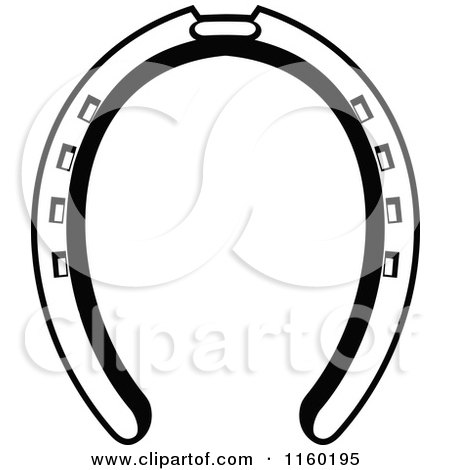 Clipart of a Black and White Horseshoe 3 - Royalty Free Vector Illustration by Vector Tradition SM