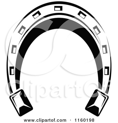 Clipart of a Black and White Horseshoe 2 - Royalty Free Vector Illustration by Vector Tradition SM