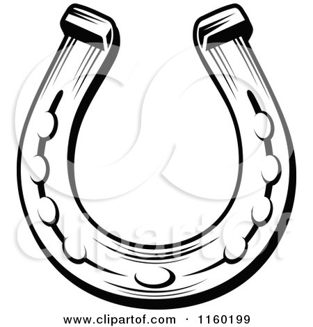 Clipart of a Black and White Horseshoe 1 - Royalty Free Vector Illustration by Vector Tradition SM