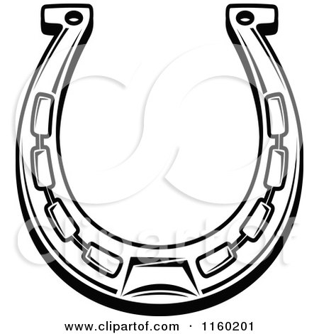 Clipart of a Black and White Horseshoe 5 - Royalty Free Vector Illustration by Vector Tradition SM