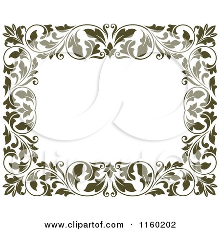 Clipart of a Frame of Ornate Vines on White 2 - Royalty Free Vector Illustration by Vector Tradition SM