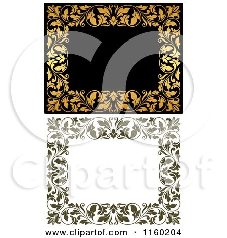 Clipart of Frames of Ornate Vines with Copyspace 2 - Royalty Free Vector Illustration by Vector Tradition SM