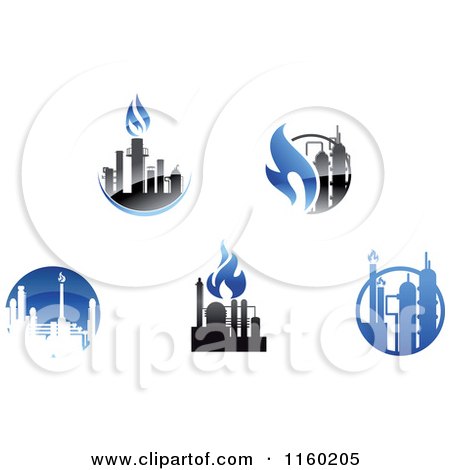 Clipart of Gas Refinery Logos - Royalty Free Vector Illustration by Vector Tradition SM