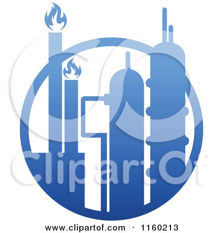 Clipart of a Gas Refinery with Chimneys 2 - Royalty Free Vector Illustration by Vector Tradition SM