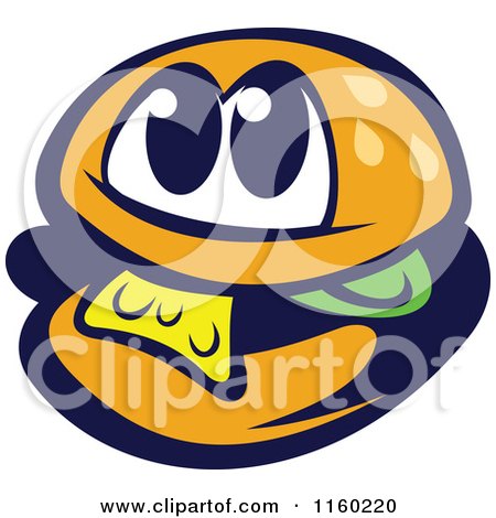 Clipart of a Happy Cheeseburger Mascot - Royalty Free Vector Illustration by Vector Tradition SM