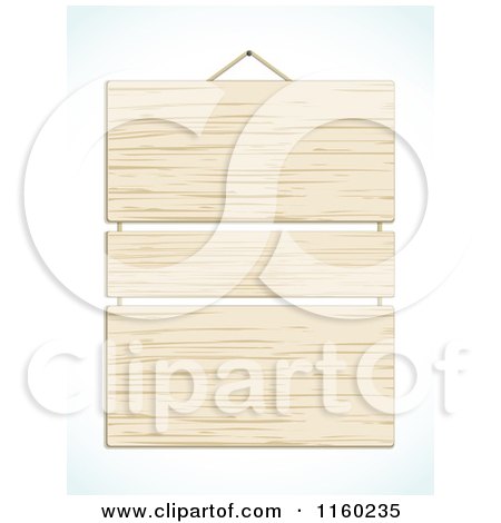 Clipart of a Hanging Wooden Sign with Three Panels - Royalty Free Vector Illustration by elaineitalia