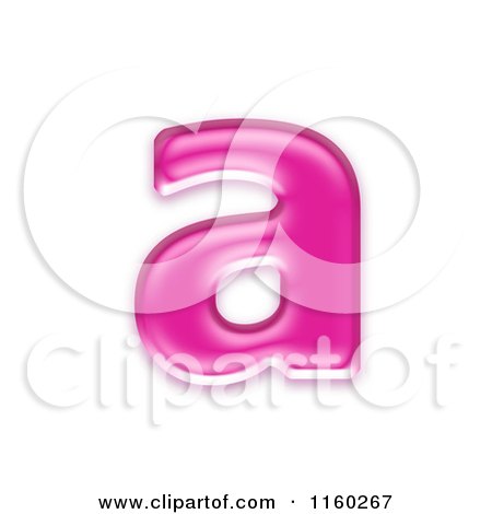 Clipart of a 3d Pink Jelly Lowercase Alphabet Letter a - Royalty Free CGI Illustration by chrisroll