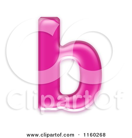 Clipart of a 3d Pink Jelly Lowercase Alphabet Letter B - Royalty Free CGI Illustration by chrisroll