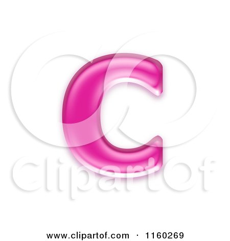 Clipart of a 3d Pink Jelly Lowercase Alphabet Letter C - Royalty Free CGI Illustration by chrisroll
