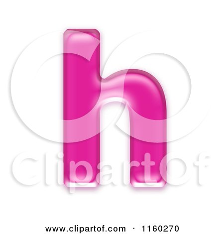 Clipart of a 3d Pink Jelly Lowercase Alphabet Letter H - Royalty Free CGI Illustration by chrisroll