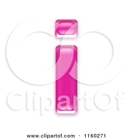 Clipart of a 3d Pink Jelly Lowercase Alphabet Letter I - Royalty Free CGI Illustration by chrisroll