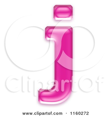 Clipart of a 3d Pink Jelly Lowercase Alphabet Letter J - Royalty Free CGI Illustration by chrisroll