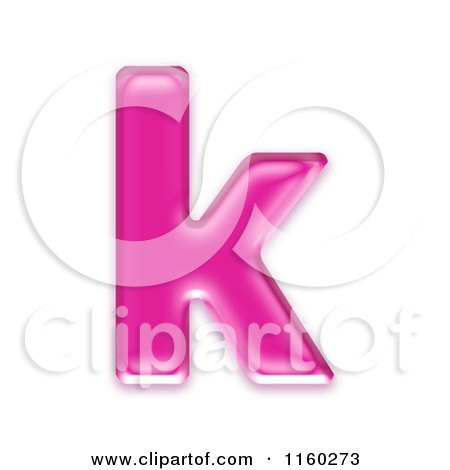 Clipart of a 3d Pink Jelly Lowercase Alphabet Letter K - Royalty Free CGI Illustration by chrisroll