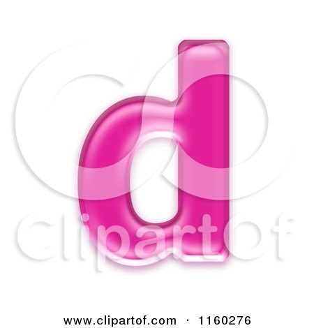 Clipart of a 3d Pink Jelly Lowercase Alphabet Letter D - Royalty Free CGI Illustration by chrisroll
