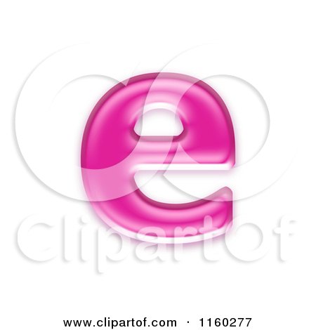 Clipart of a 3d Pink Jelly Lowercase Alphabet Letter E - Royalty Free CGI Illustration by chrisroll