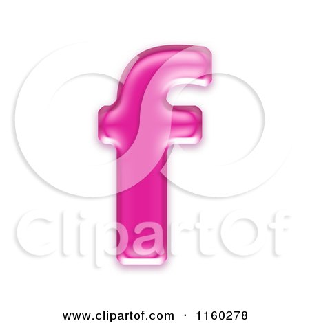 Clipart of a 3d Pink Jelly Lowercase Alphabet Letter F - Royalty Free CGI Illustration by chrisroll