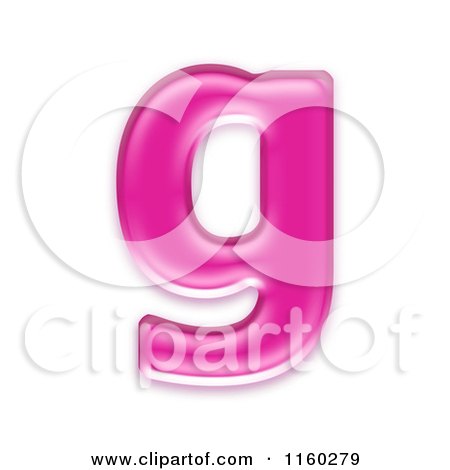 Clipart of a 3d Pink Jelly Lowercase Alphabet Letter G - Royalty Free CGI Illustration by chrisroll