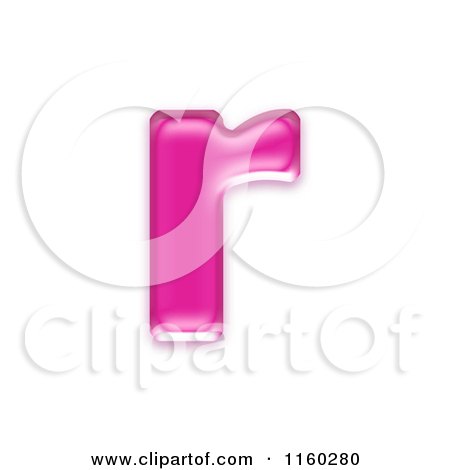 Clipart of a 3d Pink Jelly Lowercase Alphabet Letter R - Royalty Free CGI Illustration by chrisroll
