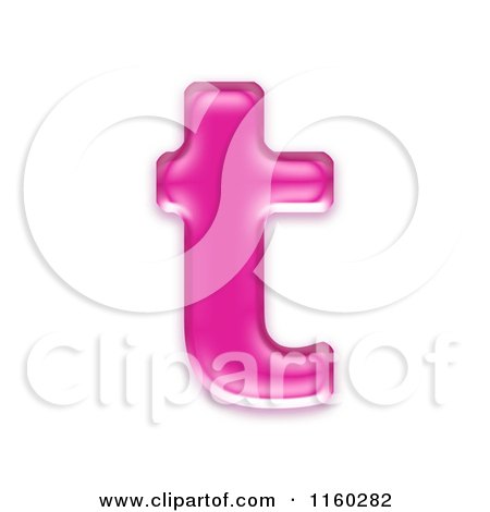 Clipart of a 3d Pink Jelly Lowercase Alphabet Letter T - Royalty Free CGI Illustration by chrisroll