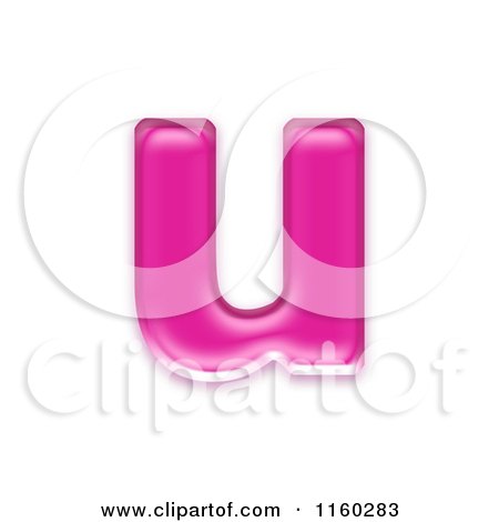 Clipart of a 3d Pink Jelly Lowercase Alphabet Letter U - Royalty Free CGI Illustration by chrisroll