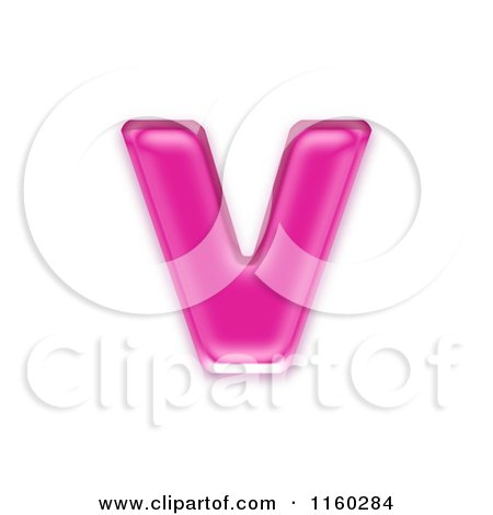 Clipart of a 3d Pink Jelly Lowercase Alphabet Letter V - Royalty Free CGI Illustration by chrisroll